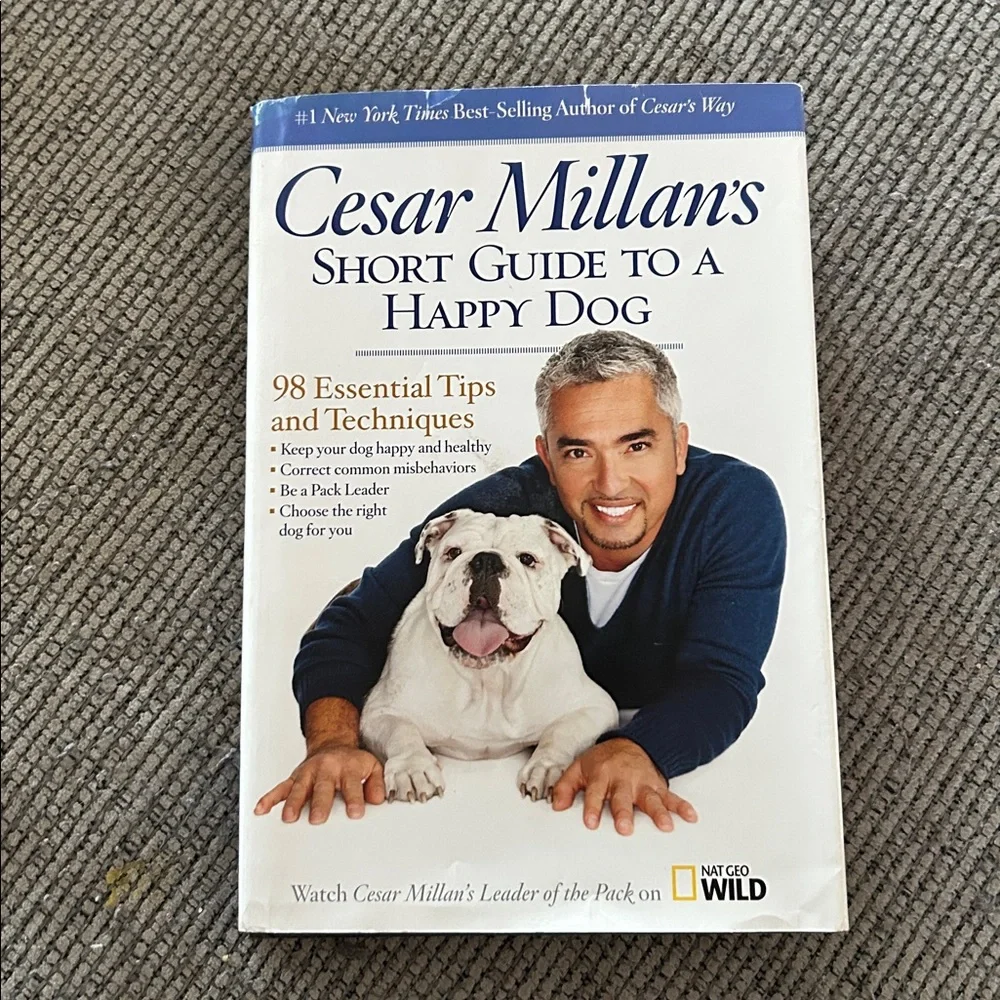 Cesar Millan dog book Short Guide to a Happy Dog 98 essential tips hardcover